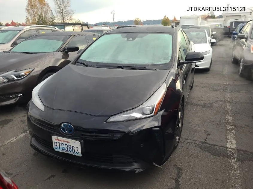 2020 Toyota Prius L/Le/Xle/Limited VIN: JTDKARFU5L3115121 Lot: 40834342