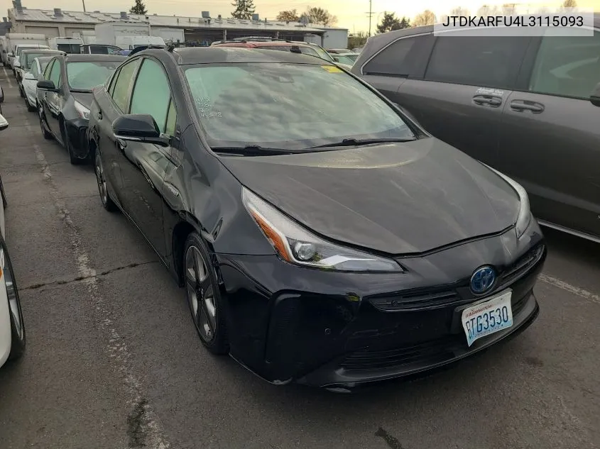 2020 Toyota Prius L/Le/Xle/Limited VIN: JTDKARFU4L3115093 Lot: 40834344