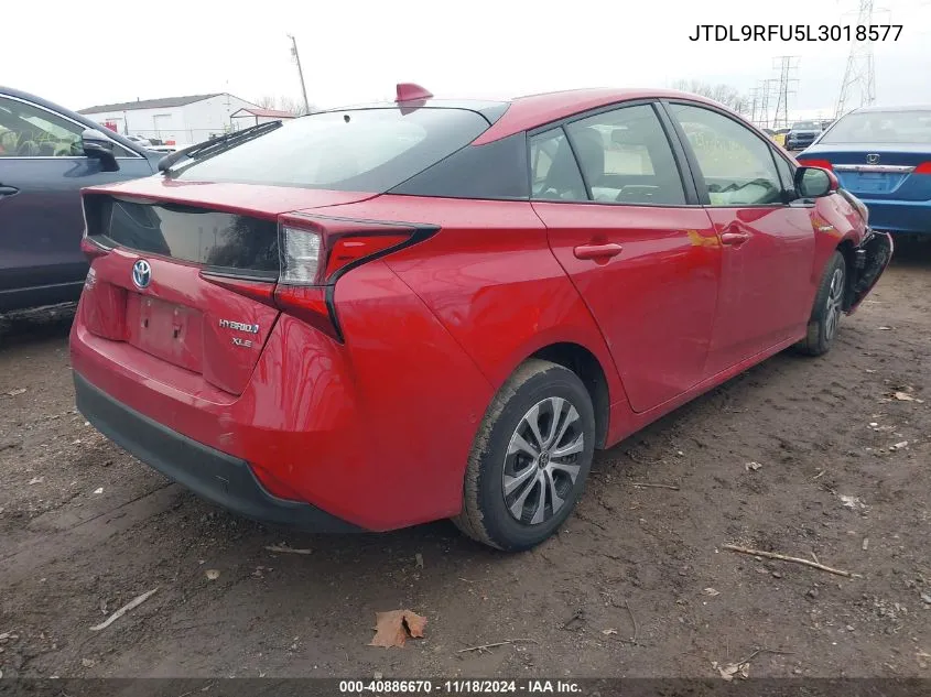 2020 Toyota Prius Xle Awd-E VIN: JTDL9RFU5L3018577 Lot: 40886670