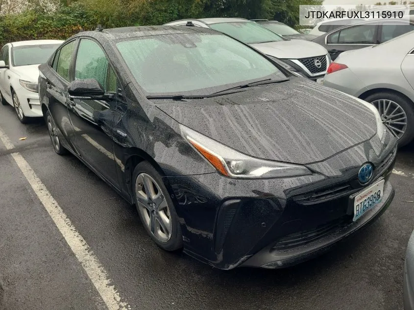 2020 Toyota Prius Xle VIN: JTDKARFUXL3115910 Lot: 40935756