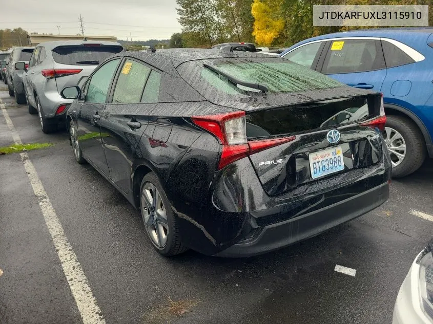 2020 Toyota Prius Xle VIN: JTDKARFUXL3115910 Lot: 40935756