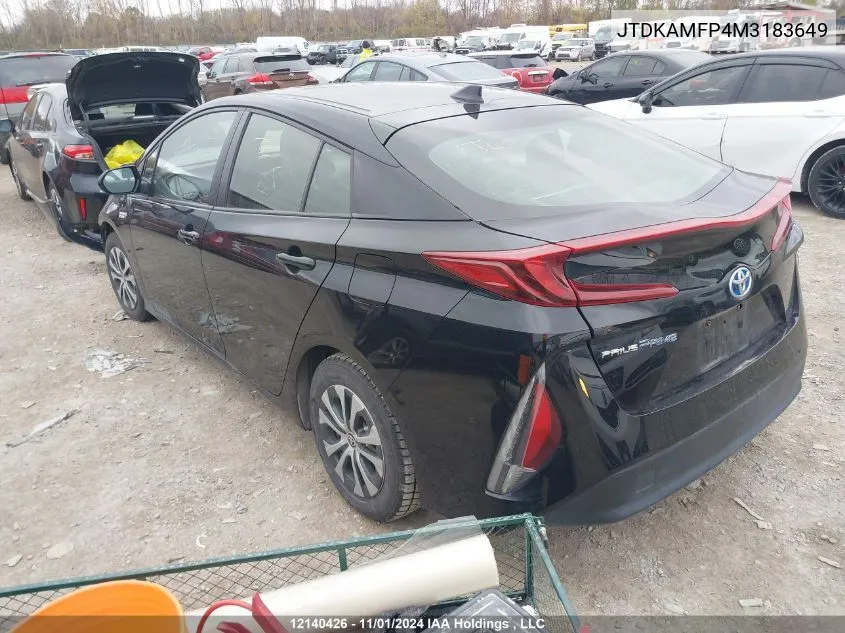 2021 Toyota Prius Prime Le/Xle/Limited VIN: JTDKAMFP4M3183649 Lot: 12140426