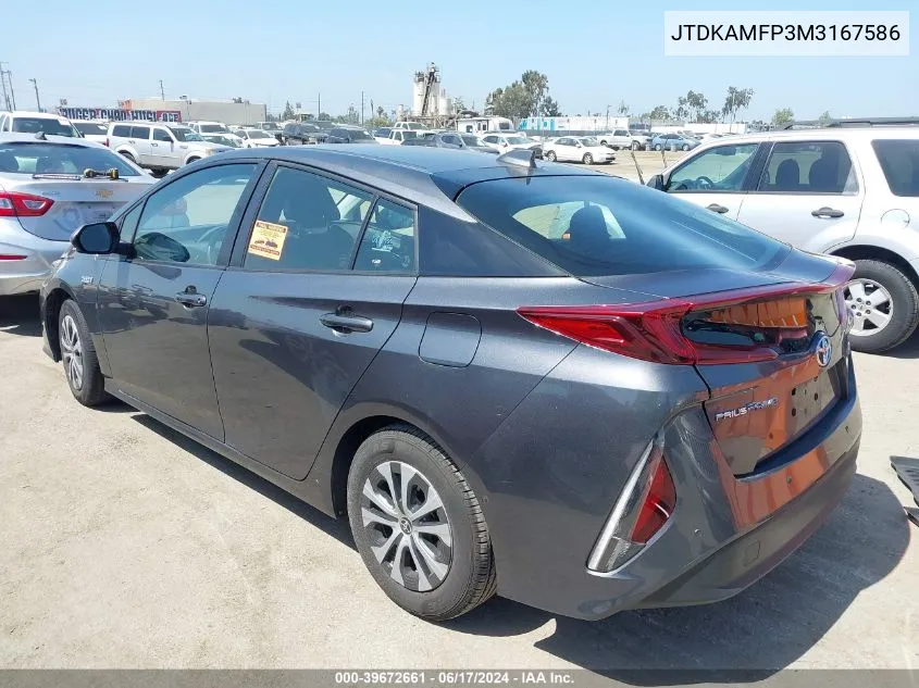 2021 Toyota Prius Prime Limited VIN: JTDKAMFP3M3167586 Lot: 39672661