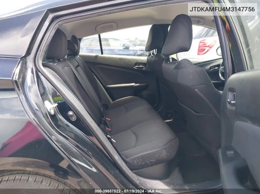 JTDKAMFU4M3147756 2021 Toyota Prius Le