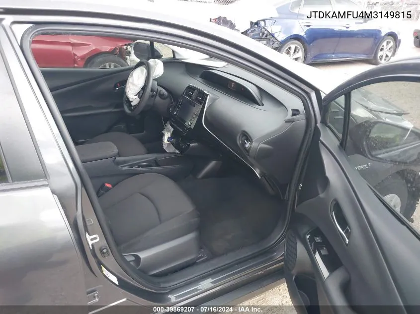 JTDKAMFU4M3149815 2021 Toyota Prius Le