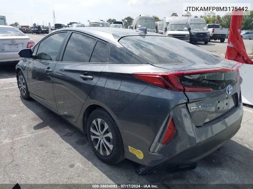 2021 Toyota Prius Prime Xle VIN: JTDKAMFP8M3175442 Lot: 39884093