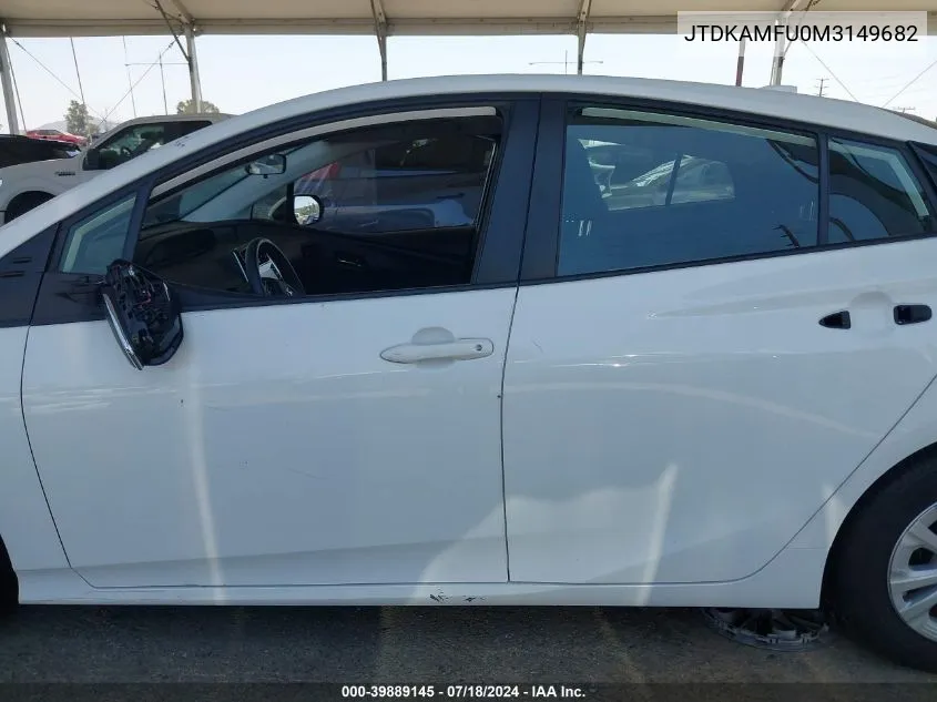 JTDKAMFU0M3149682 2021 Toyota Prius Le