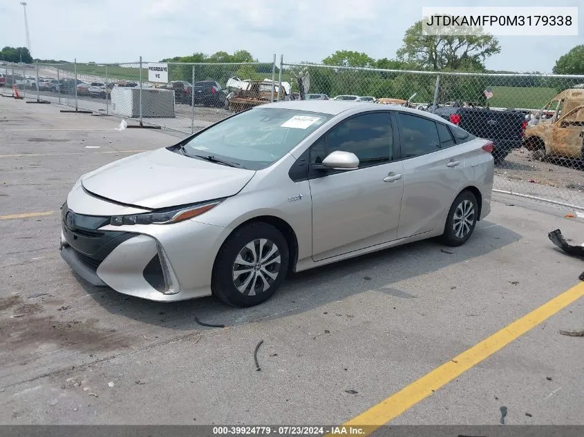 2021 Toyota Prius Prime Le VIN: JTDKAMFP0M3179338 Lot: 39924779