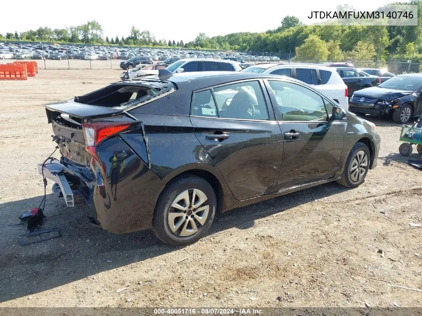 JTDKAMFUXM3140746 2021 Toyota Prius L Eco