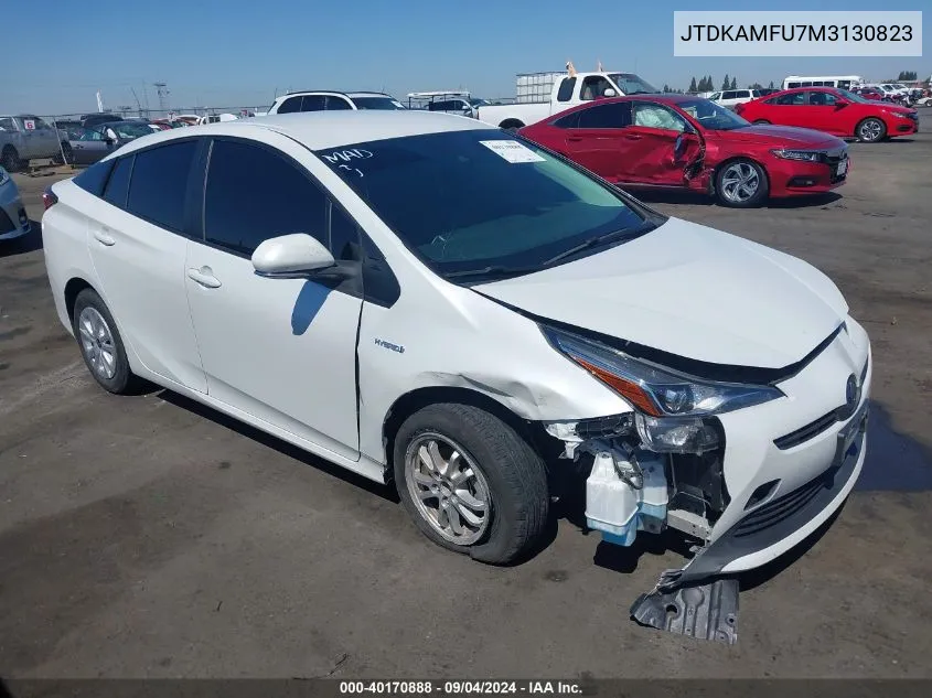 2021 Toyota Prius L Eco VIN: JTDKAMFU7M3130823 Lot: 40170888