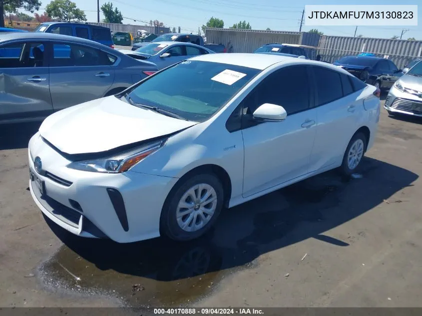 JTDKAMFU7M3130823 2021 Toyota Prius L Eco