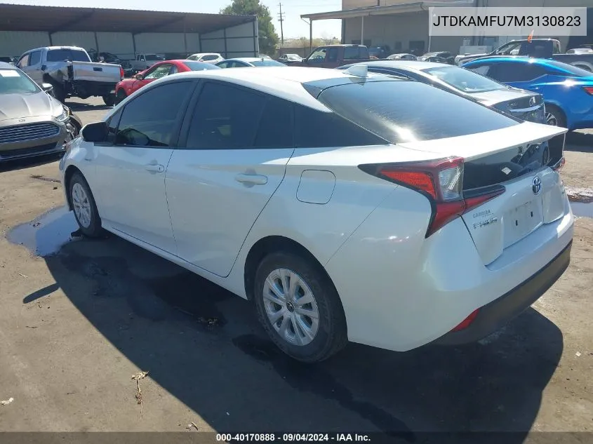 JTDKAMFU7M3130823 2021 Toyota Prius L Eco