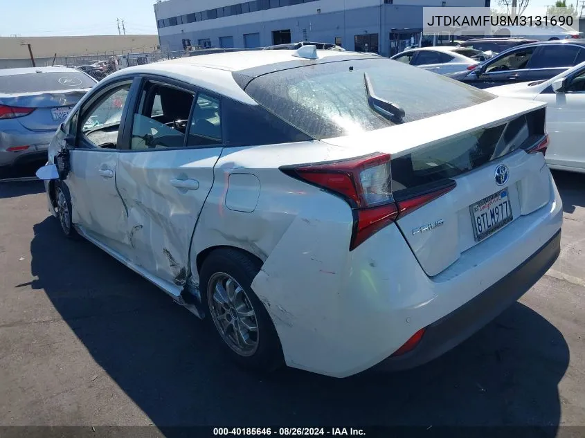 2021 Toyota Prius Le VIN: JTDKAMFU8M3131690 Lot: 40185646