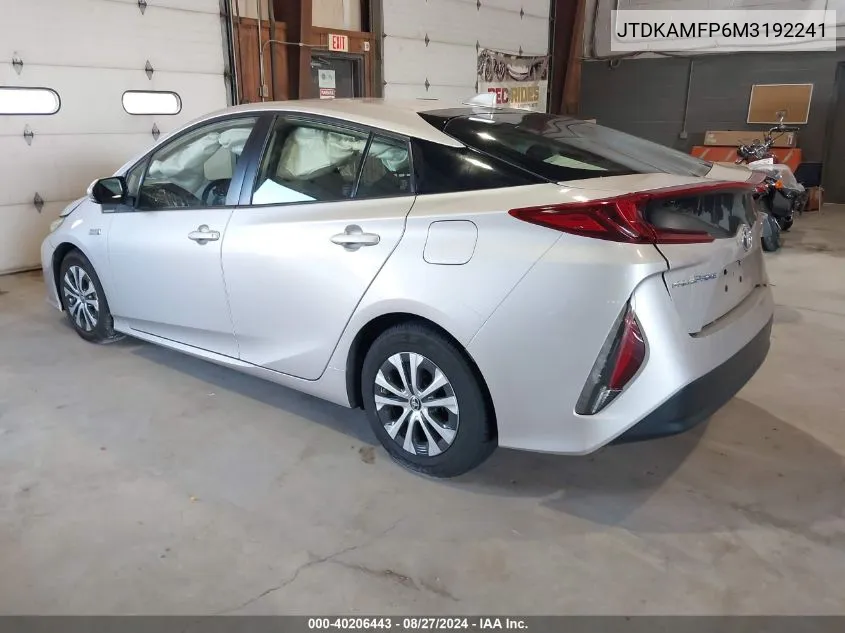 JTDKAMFP6M3192241 2021 Toyota Prius Prime Le