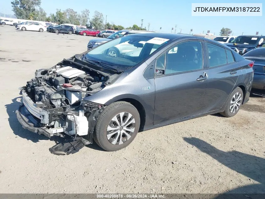 JTDKAMFPXM3187222 2021 Toyota Prius Prime Le