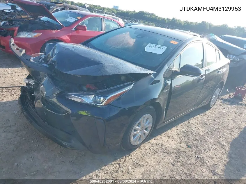 JTDKAMFU4M3129953 2021 Toyota Prius Le