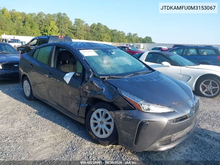 JTDKAMFU0M3153067 2021 Toyota Prius Le