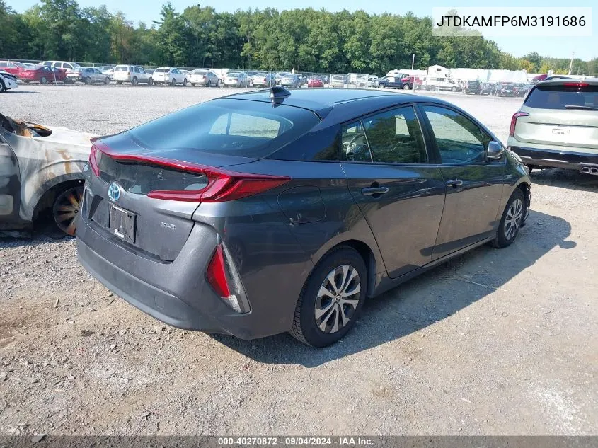 2021 Toyota Prius Prime Xle VIN: JTDKAMFP6M3191686 Lot: 40270872