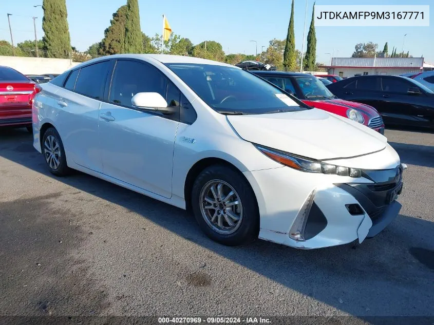 2021 Toyota Prius Prime Xle VIN: JTDKAMFP9M3167771 Lot: 40270969