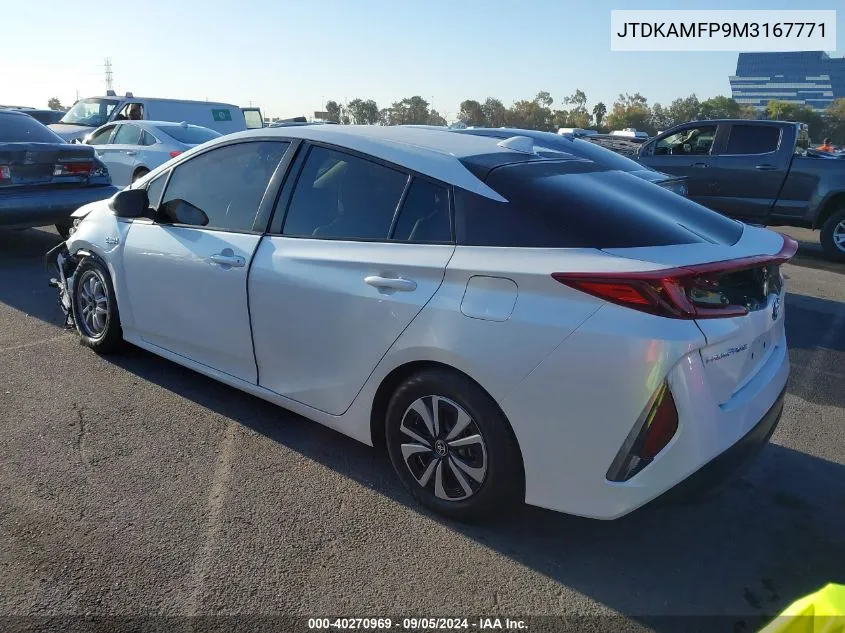 2021 Toyota Prius Prime Xle VIN: JTDKAMFP9M3167771 Lot: 40270969