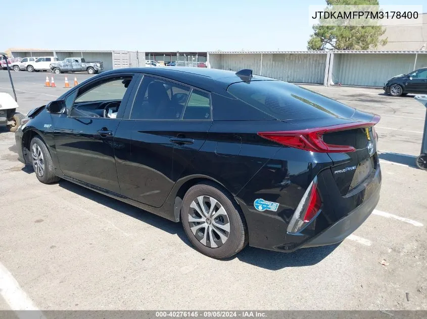 2021 Toyota Prius Prime Le VIN: JTDKAMFP7M3178400 Lot: 40276145