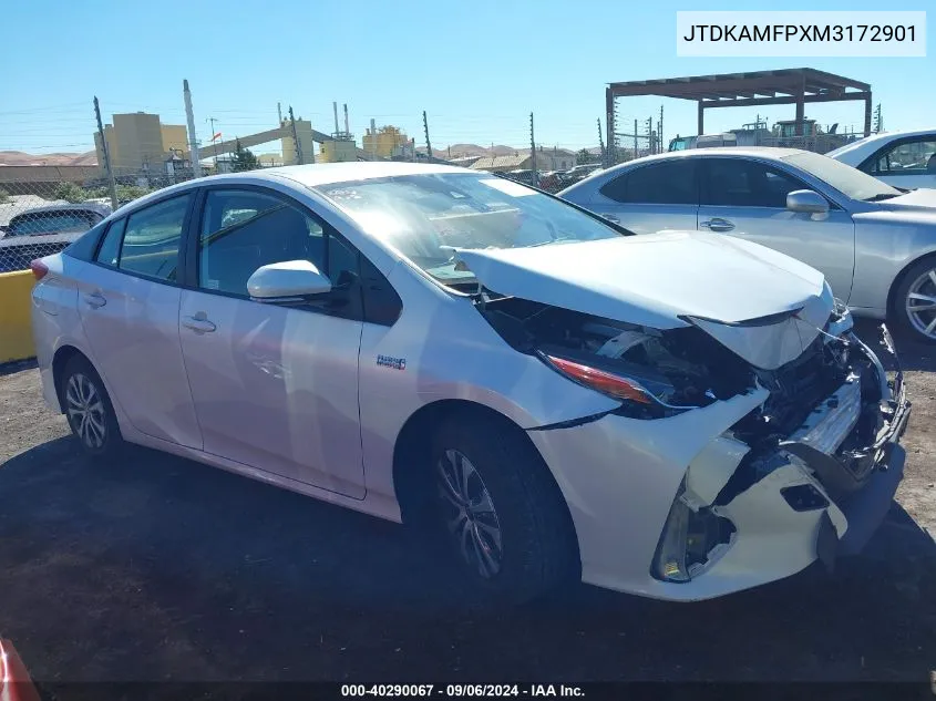 2021 Toyota Prius Prime Xle VIN: JTDKAMFPXM3172901 Lot: 40290067