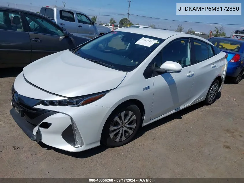 2021 Toyota Prius Prime Xle VIN: JTDKAMFP6M3172880 Lot: 40356268