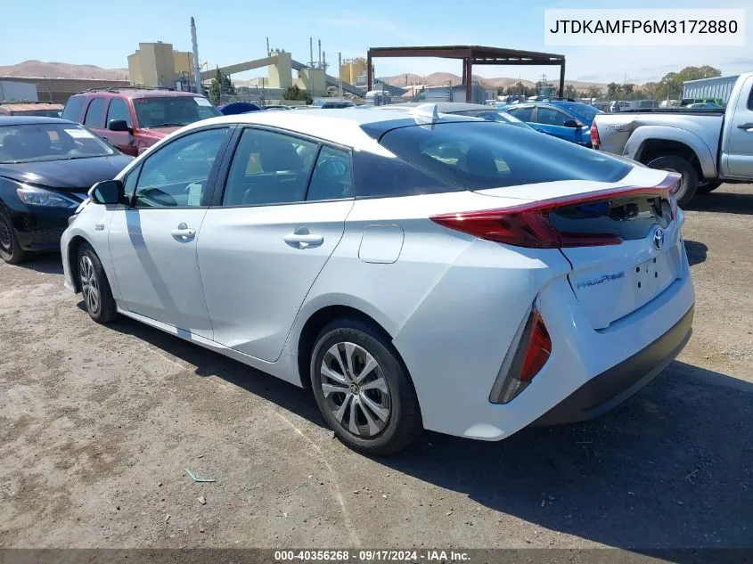 2021 Toyota Prius Prime Xle VIN: JTDKAMFP6M3172880 Lot: 40356268