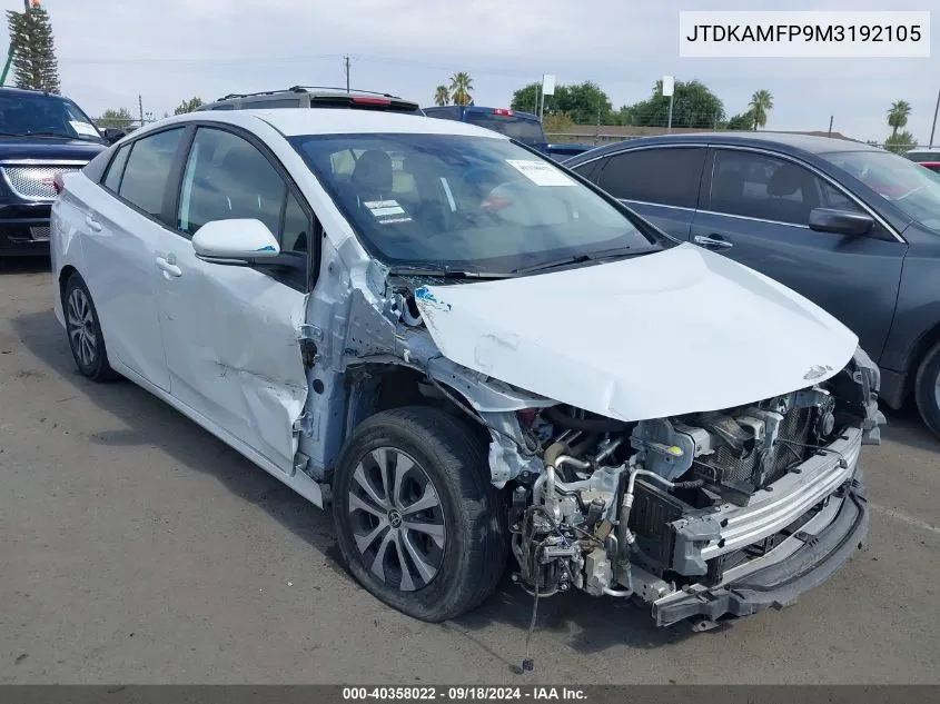 JTDKAMFP9M3192105 2021 Toyota Prius Prime Le