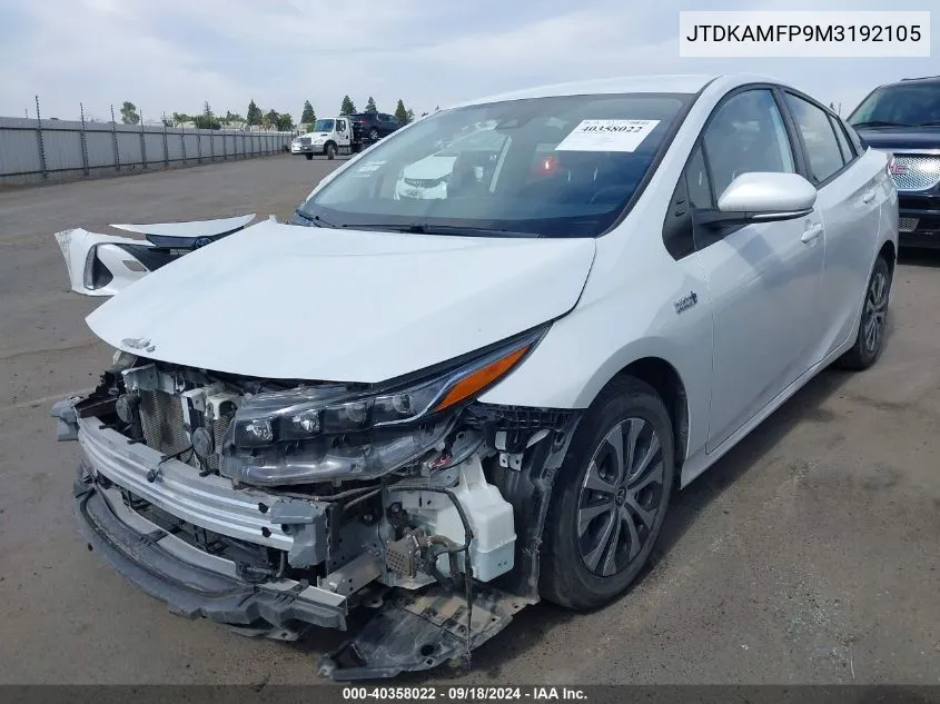 JTDKAMFP9M3192105 2021 Toyota Prius Prime Le