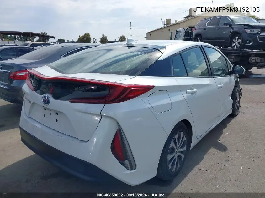 JTDKAMFP9M3192105 2021 Toyota Prius Prime Le