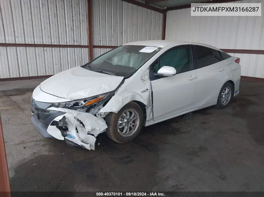 2021 Toyota Prius Prime Xle VIN: JTDKAMFPXM3166287 Lot: 40370101