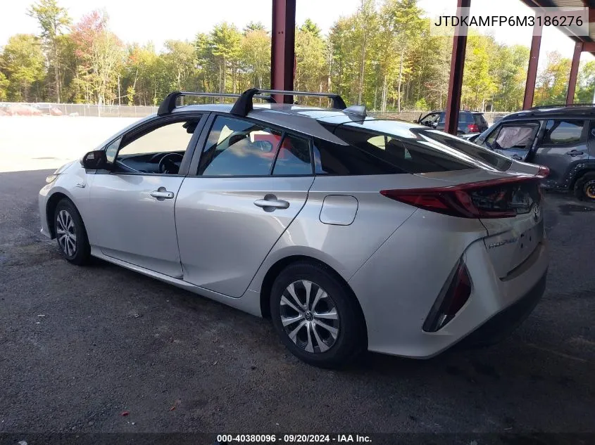 2021 Toyota Prius Prime Le VIN: JTDKAMFP6M3186276 Lot: 40380096