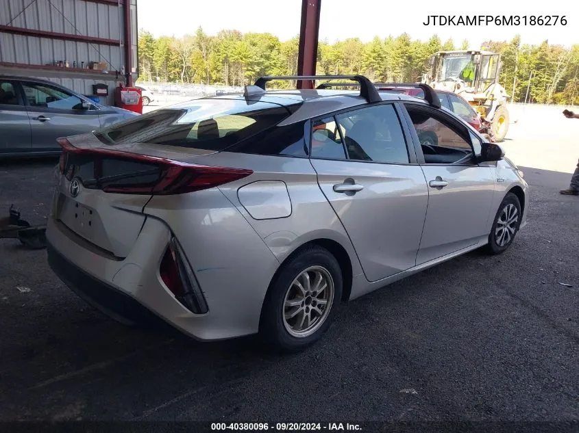 2021 Toyota Prius Prime Le VIN: JTDKAMFP6M3186276 Lot: 40380096