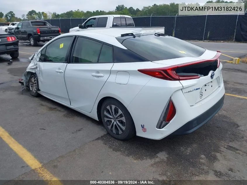 2021 Toyota Prius Prime Xle VIN: JTDKAMFP1M3182426 Lot: 40384536