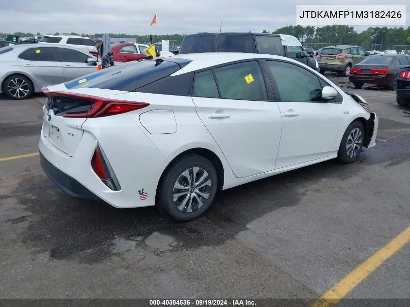 2021 Toyota Prius Prime Xle VIN: JTDKAMFP1M3182426 Lot: 40384536