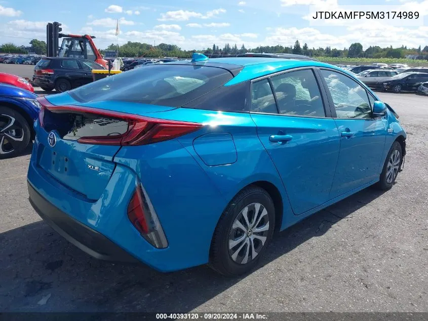 2021 Toyota Prius Prime Xle VIN: JTDKAMFP5M3174989 Lot: 40393120