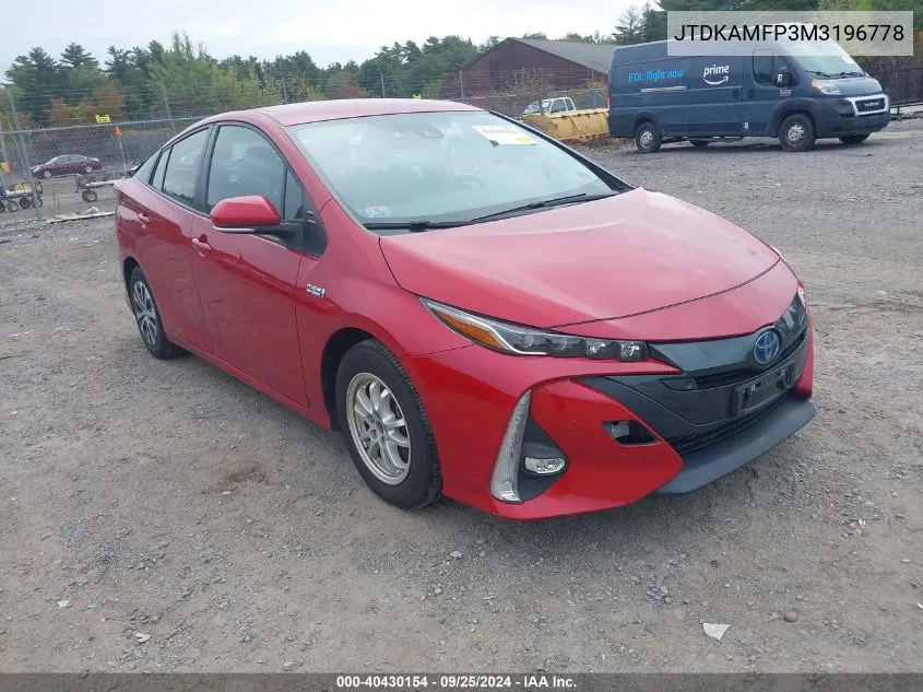 2021 Toyota Prius Prime Limited VIN: JTDKAMFP3M3196778 Lot: 40430154