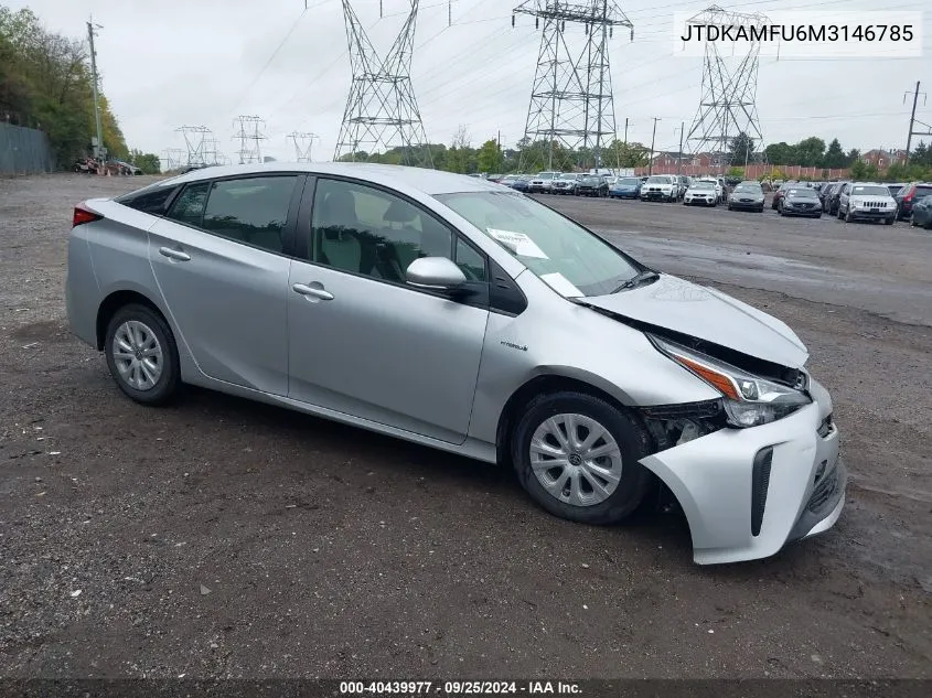 JTDKAMFU6M3146785 2021 Toyota Prius L Eco