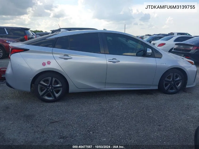 2021 Toyota Prius Limited VIN: JTDKAMFU6M3139755 Lot: 40477557