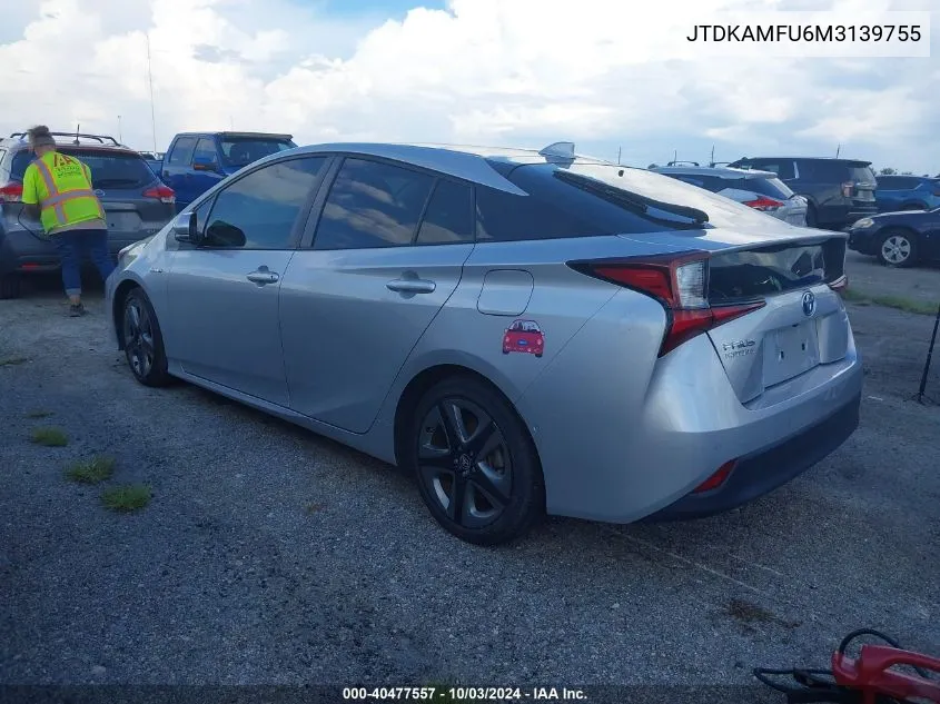 2021 Toyota Prius Limited VIN: JTDKAMFU6M3139755 Lot: 40477557