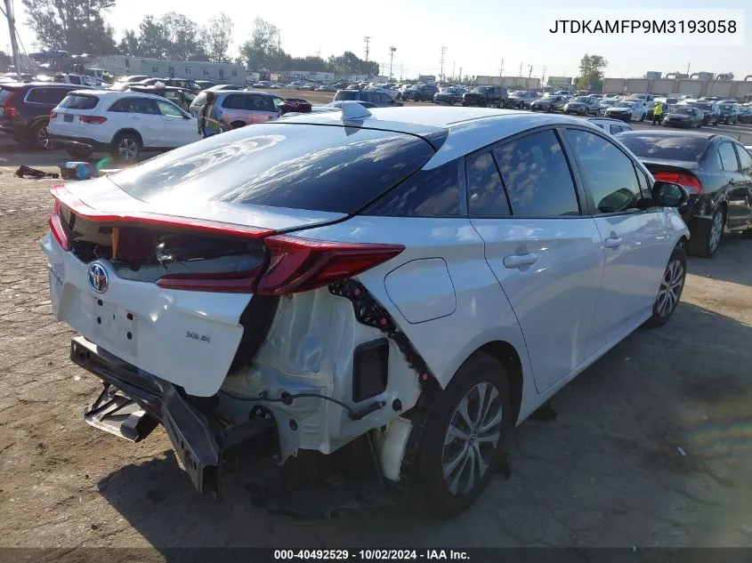 2021 Toyota Prius Prime Xle VIN: JTDKAMFP9M3193058 Lot: 40492529