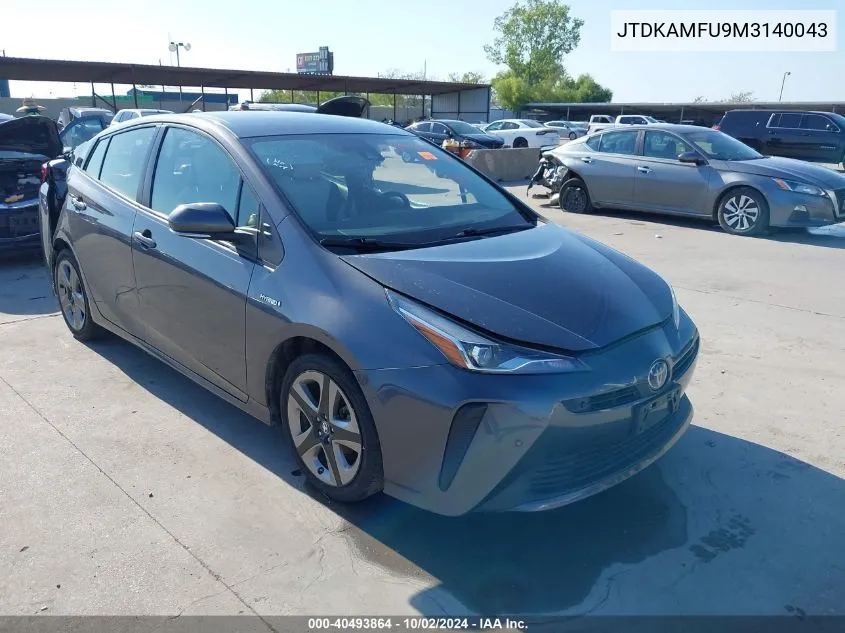 2021 Toyota Prius Xle VIN: JTDKAMFU9M3140043 Lot: 40493864