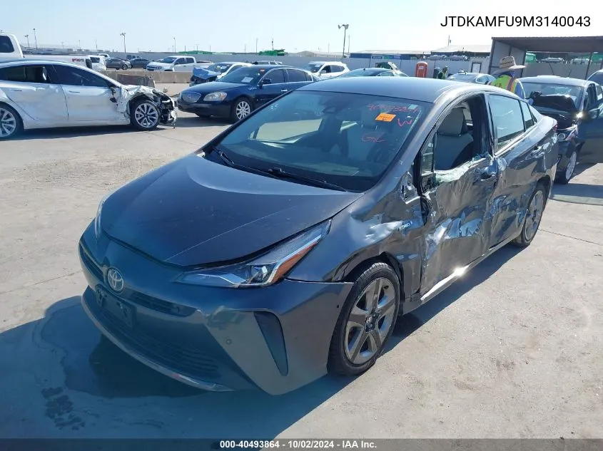 2021 Toyota Prius Xle VIN: JTDKAMFU9M3140043 Lot: 40493864