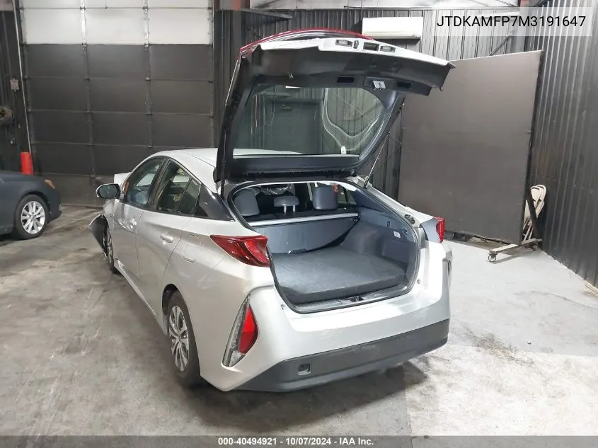 2021 Toyota Prius Prime Xle VIN: JTDKAMFP7M3191647 Lot: 40494921