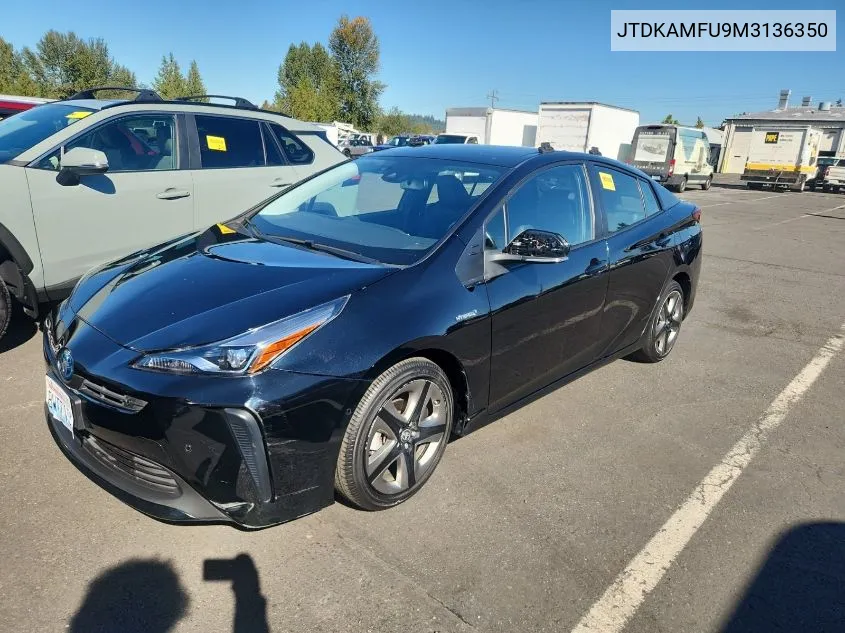 2021 Toyota Prius Xle VIN: JTDKAMFU9M3136350 Lot: 40578234