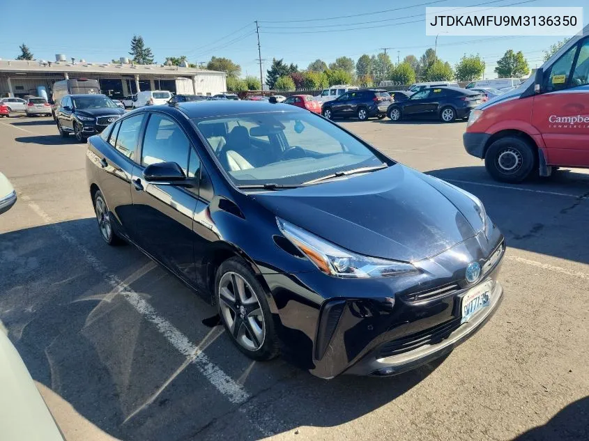 2021 Toyota Prius Xle VIN: JTDKAMFU9M3136350 Lot: 40578234