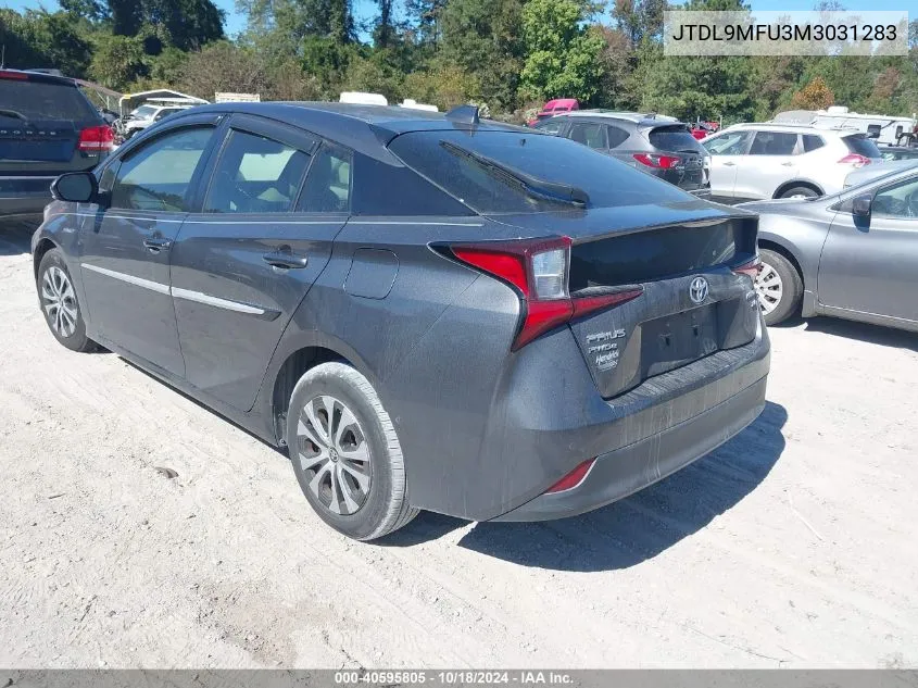 2021 Toyota Prius Xle Awd-E VIN: JTDL9MFU3M3031283 Lot: 40595805