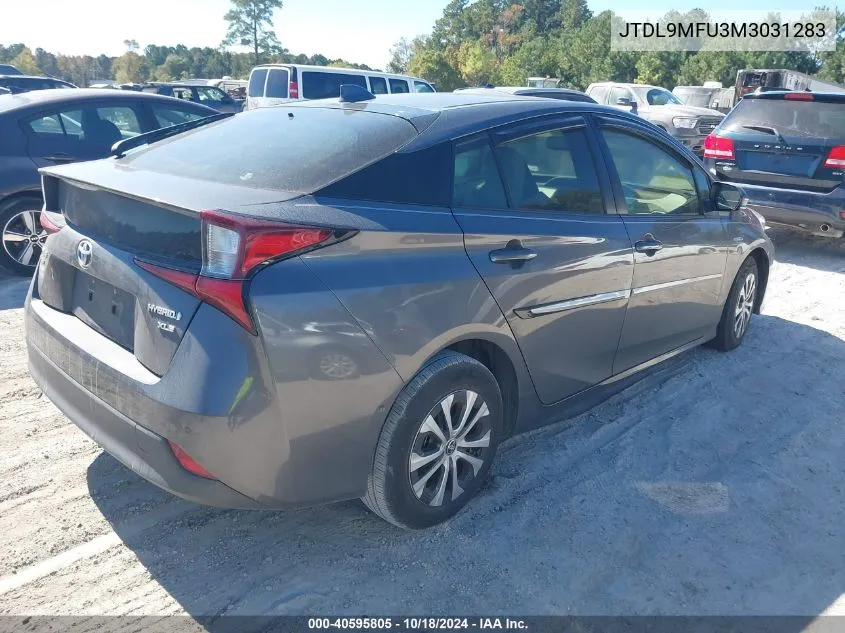 2021 Toyota Prius Xle Awd-E VIN: JTDL9MFU3M3031283 Lot: 40595805