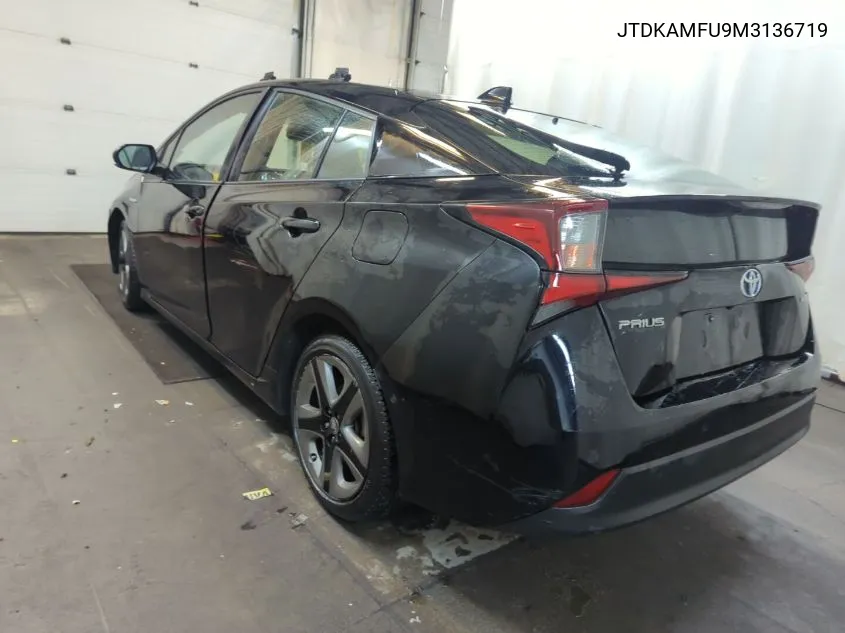 2021 Toyota Prius Xle VIN: JTDKAMFU9M3136719 Lot: 40613771